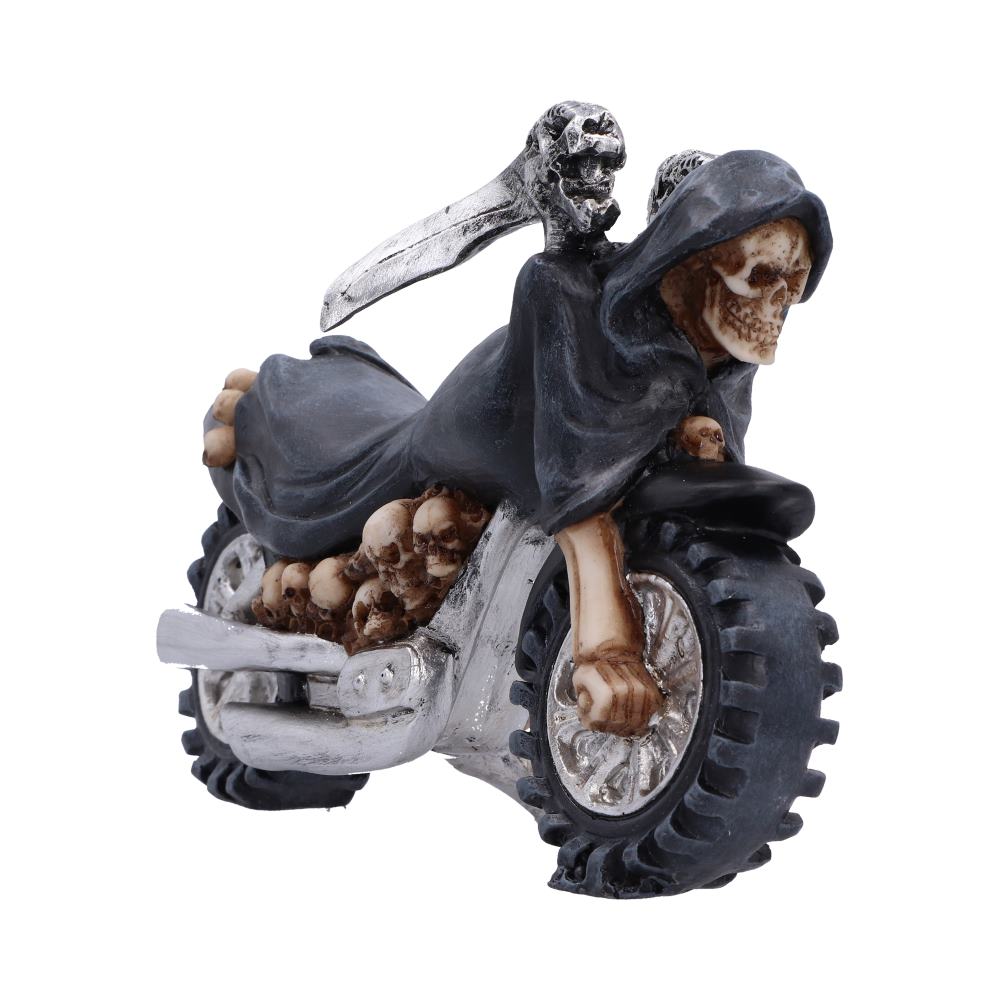 Last Ride Reaper Motorcycle Ornament - reaper on a skull-decorated motorbike with a curved scythe