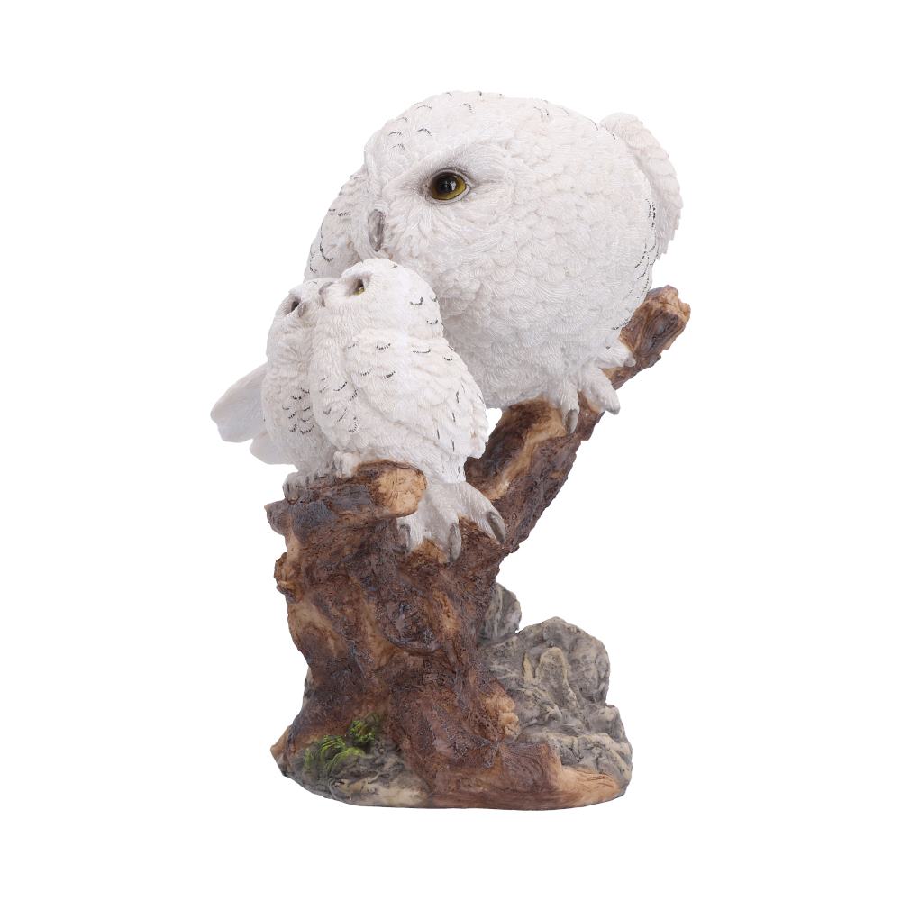 Nest of Love Owl Family Ornament - angled family group showing the large owl’s outstretched wing