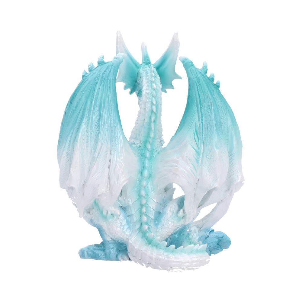 Blizzard Ice Dragon Ornament - rear white-edged wings and seated dragon base