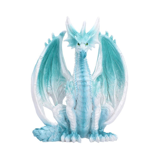 Blizzard Ice Dragon Ornament - seated ice dragon with its chest raised between tall wings
