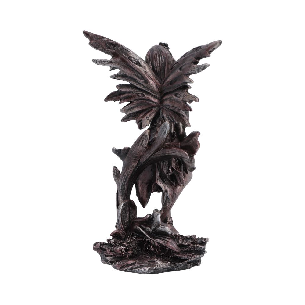 Enchanted Forest Petal Fairy Figurine - rear view of fairy wings and flowing hair