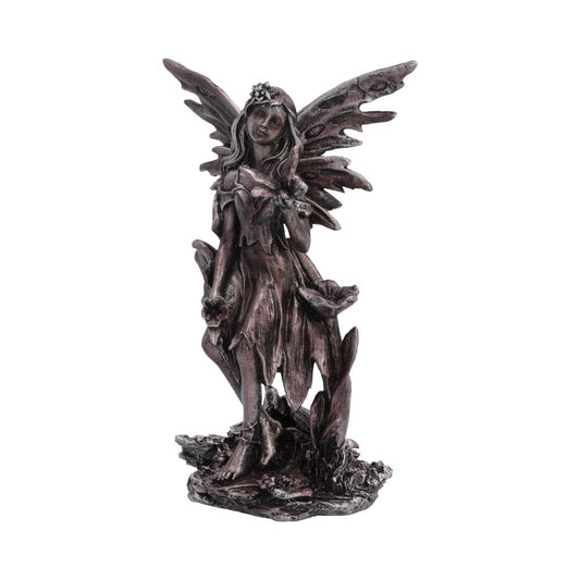 Enchanted Forest Petal Fairy Figurine - standing fairy holding butterfly