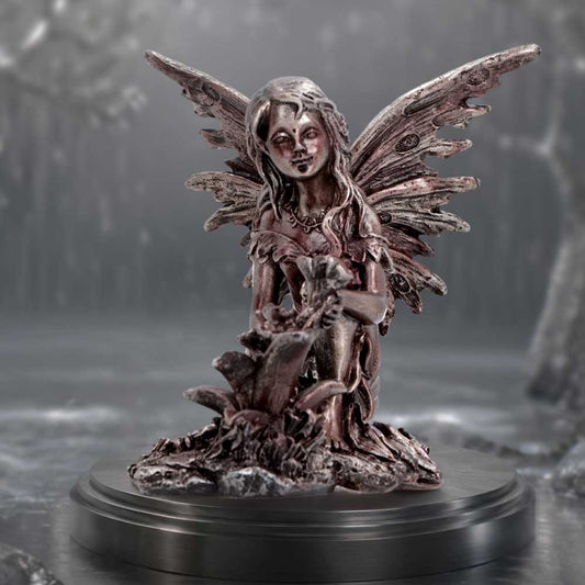 Enchanted Forest Flora Fairy Figurine - fairy displayed on a woodland pedestal