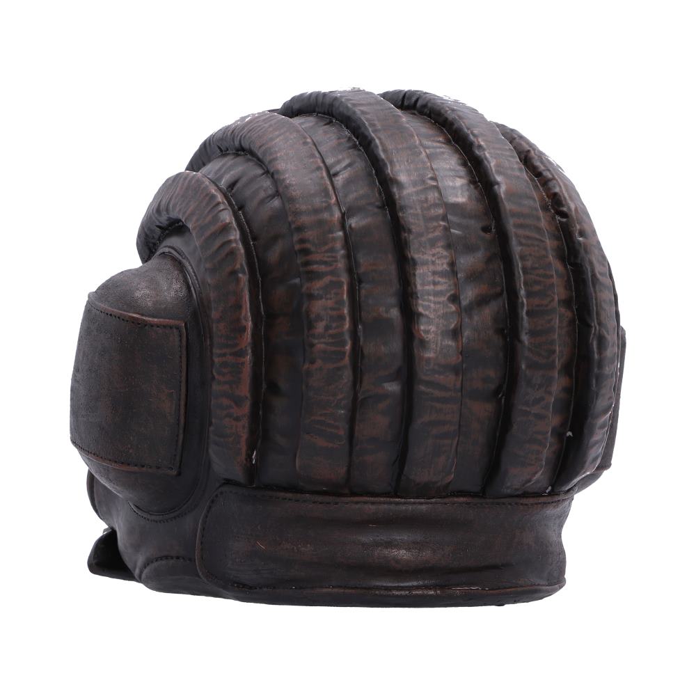 Chocks Away Tankman Skull Ornament - rear padded panels across the vintage-style helmet