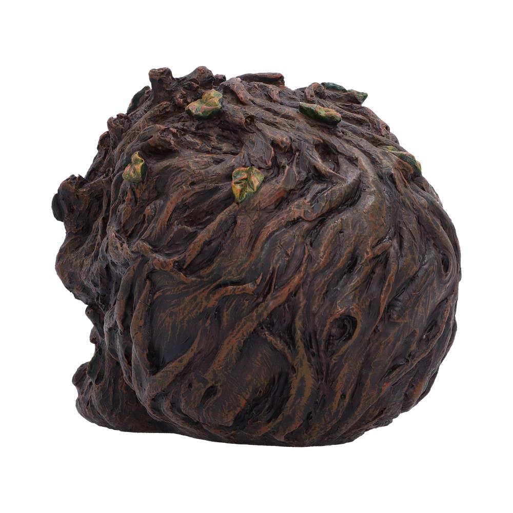 Deadwood Tree Skull Ornament - rear twisting root strands across the cranium