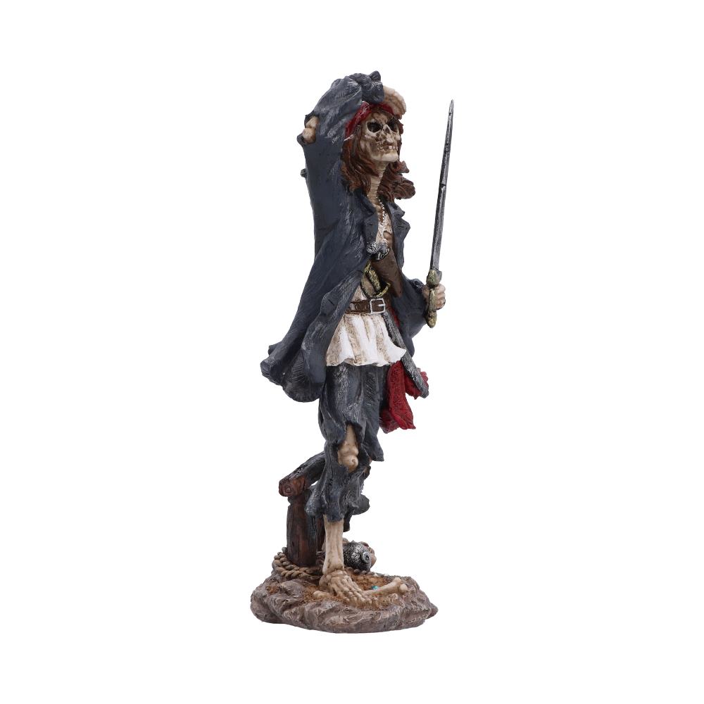 Forsaken Sailor Skeleton Pirate Figurine - side of the long sword and rocky base