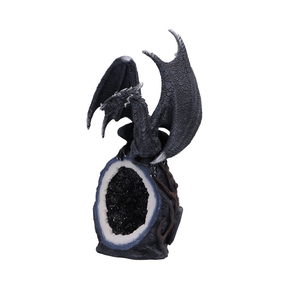 Midnight Crystal Overseer Dragon Ornament - angled wings and narrow dragon face over the textured base
