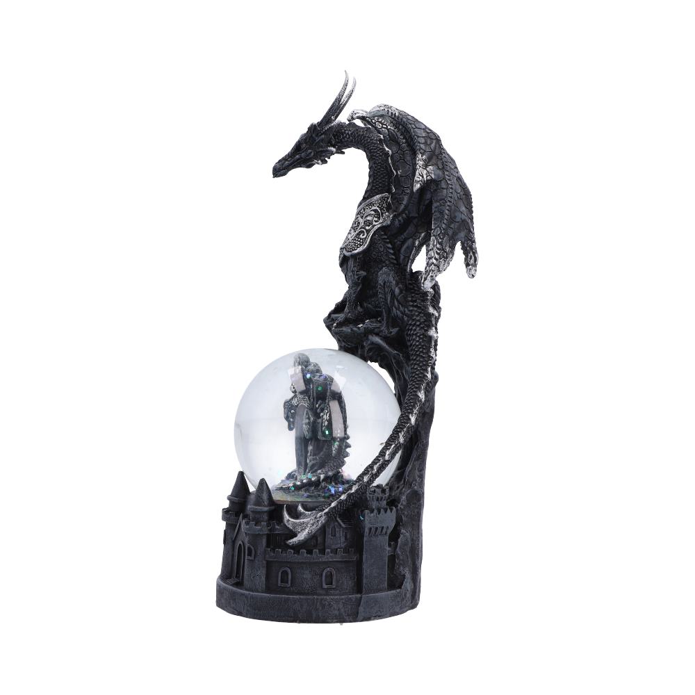 Dragon’s Dominion Snow Globe - angled winged guardian above the smaller inner dragon scene