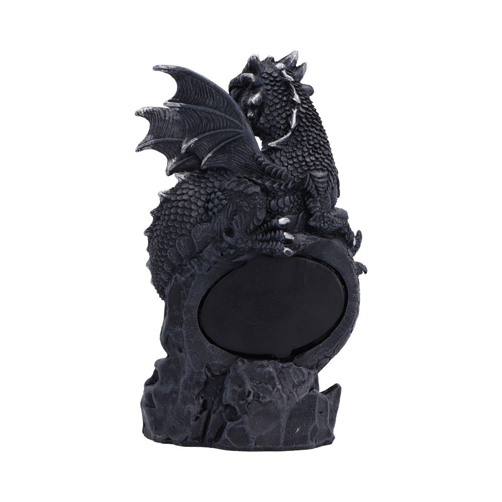 Shadow Sentinel Dragon Eye Ornament - rear of the dark dragon and textured eye base