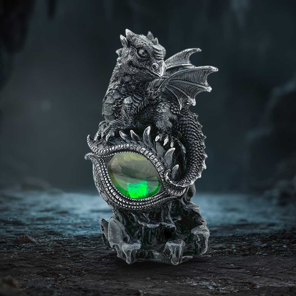 Shadow Sentinel Dragon Eye Ornament - dragon eye ornament displayed in a shadowy gothic setting